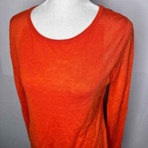 Trouve Orange Crewneck Sz Small Lightweight Sweater Women's Long Sleeve Shirt - Picture 2 of 6